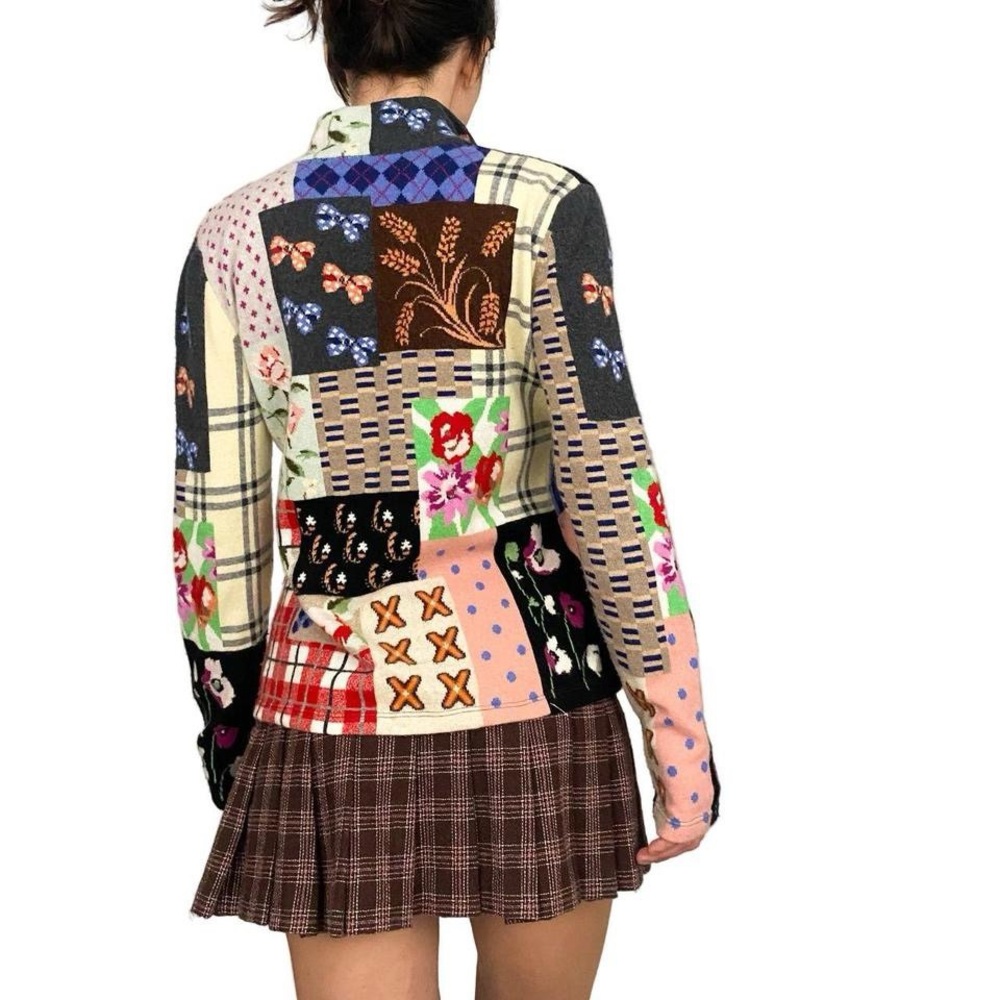 Patchwork Double Zip Cashmere Sweater - image 3